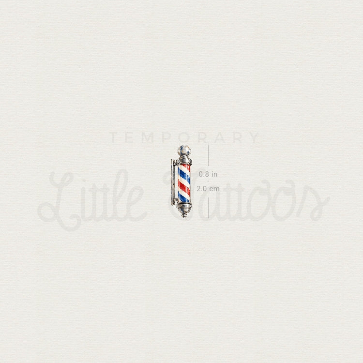 Barber Pole Temporary Tattoo - Set of 3