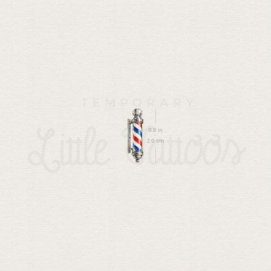 Barber Pole Temporary Tattoo - Set of 3
