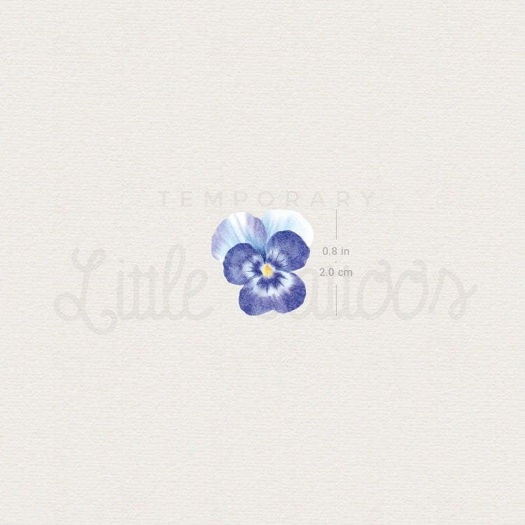 Blue Pansy Temporary Tattoo - Set of 3