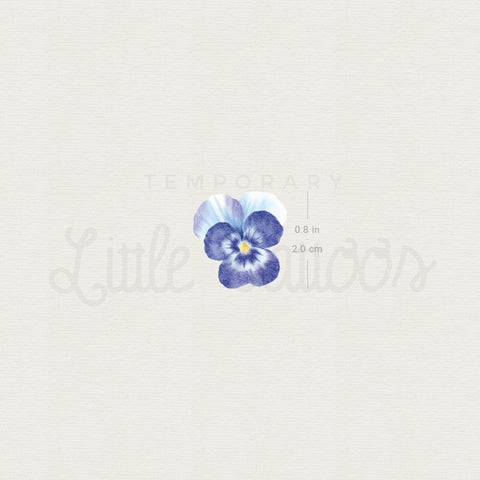 Blue Pansy Temporary Tattoo - Set of 3