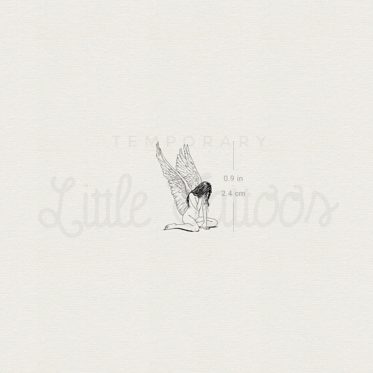 Crying Angel Temporary Tattoo - Set of 3