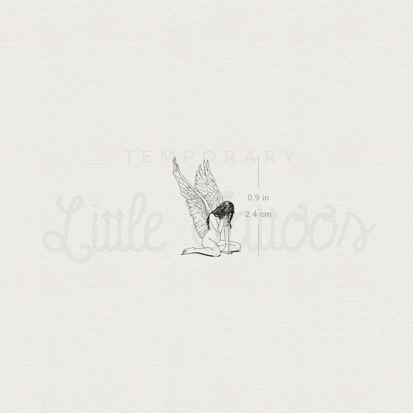 Crying Angel Temporary Tattoo - Set of 3
