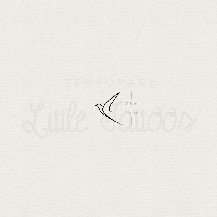 One Line Bird Temporary Tattoo - Set of 3
