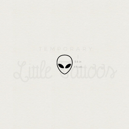 Tatuaje temporal de cabeza de extraterrestre - Juego de 3