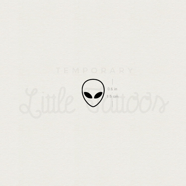 Little Alien Head Temporary Tattoo - Set of 3