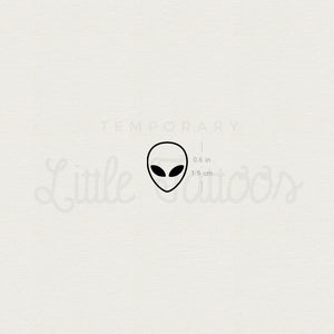 Little Alien Head Temporary Tattoo - Set of 3