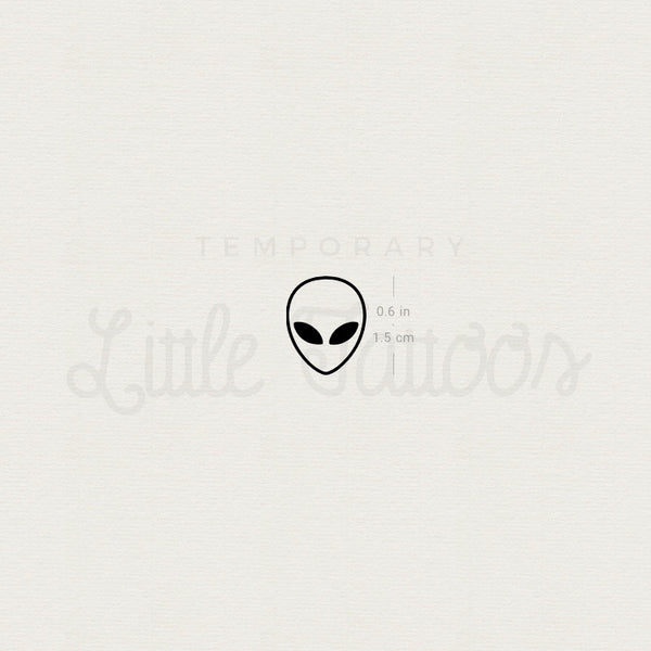 Little Alien Head Temporary Tattoo - Set of 3