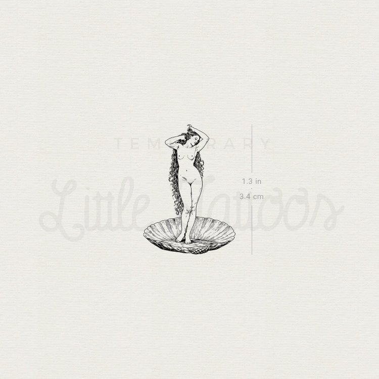 Venus By Bouguereau Temporary Tattoo - Set of 3