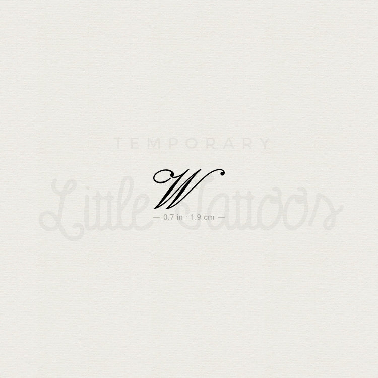 Tatuaje temporal de la letra W (juego de 3)