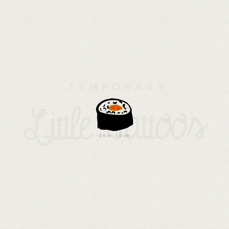 Tiny Salmon Maki Temporary Tattoo - Set of 3