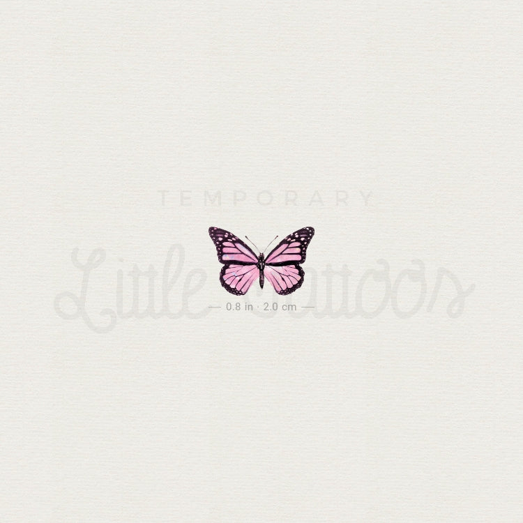 Pink Butterfly Temporary Tattoo - Set of 3