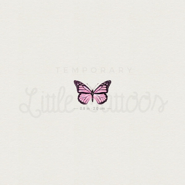 Pink Butterfly Temporary Tattoo - Set of 3