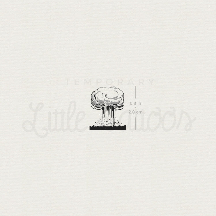 Atomic Bomb Mushroom Cloud Temporary Tattoo - Set of 3