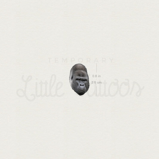 Gorilla Portrait Temporary Tattoo - Set of 3