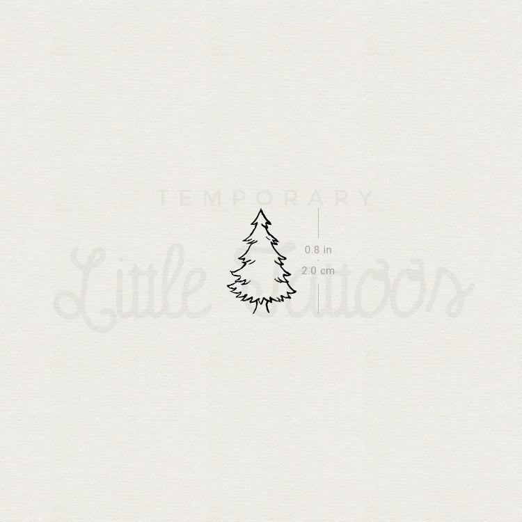 Fine Line Pine Tree Temporary Tattoo - Set of 3