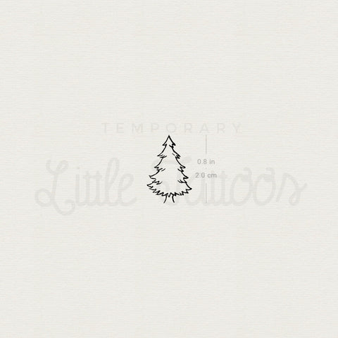 Fine Line Pine Tree Temporary Tattoo - Set of 3