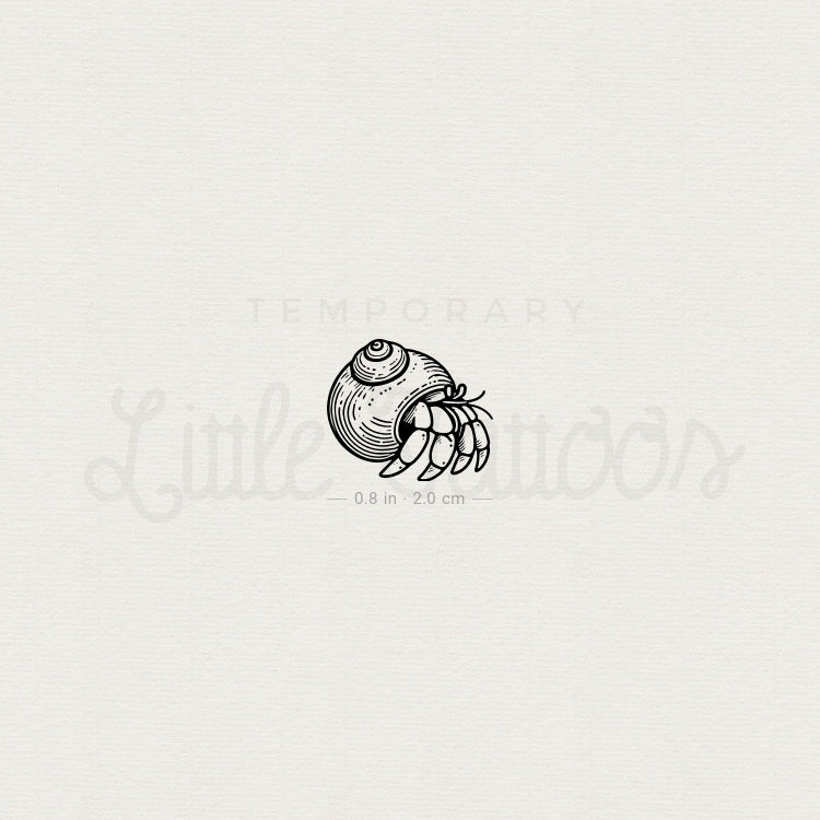 Hermit Crab Temporary Tattoo - Set of 3