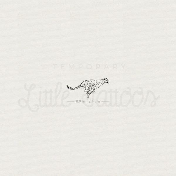 Small Running Cheetah Temporary Tattoo - Set of 3