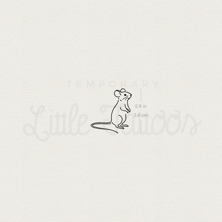 Standing Mouse Temporary Tattoo - Set of 3