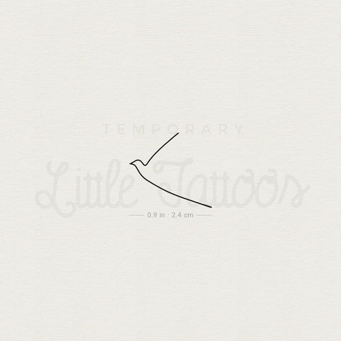 One Line Hummingbird Temporary Tattoo - Set of 3