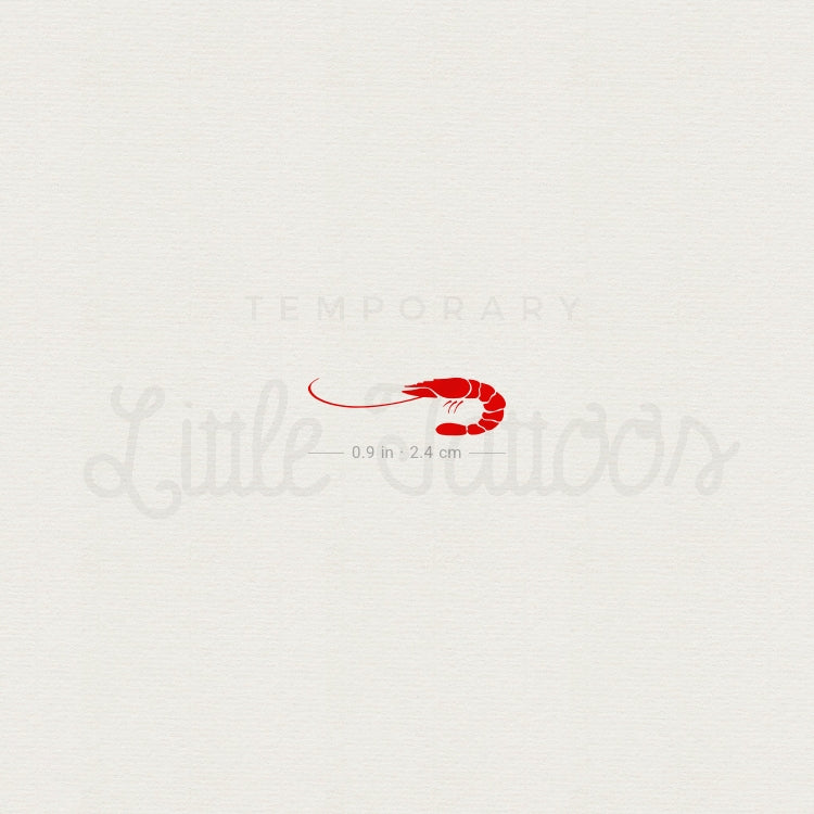 Small Red Prawn Temporary Tattoo - Set of 3