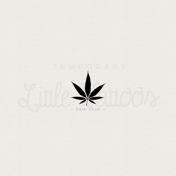 Tatuaje temporal de hoja de marihuana - Juego de 3