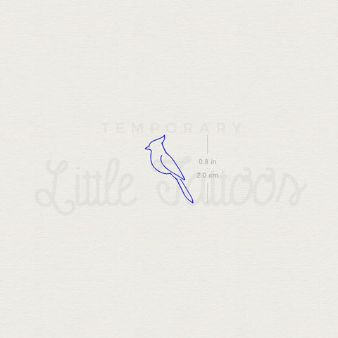 Continuous Line Blue Jay Temporary Tattoo - Set of 3