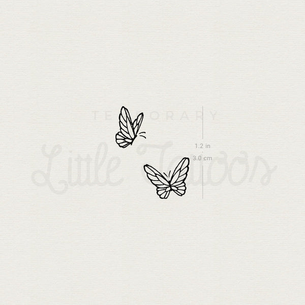 Delicate Butterfly Duo Temporary Tattoo - Set of 3