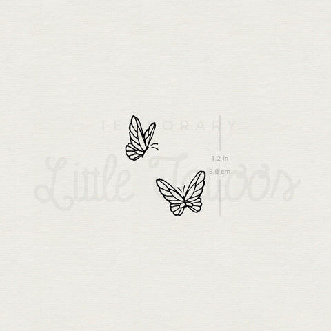 Delicate Butterfly Duo Temporary Tattoo - Set of 3