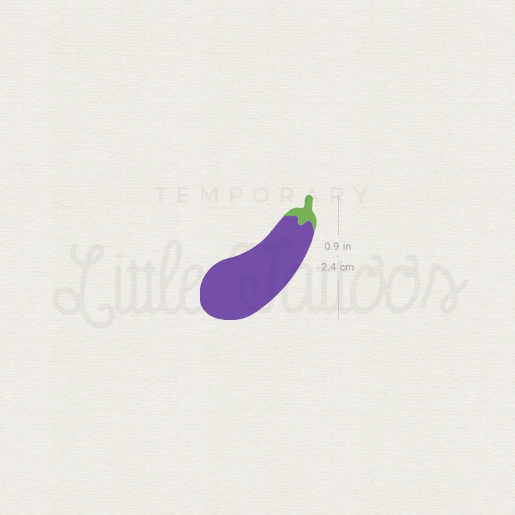 Tatuaje temporal de emoji de berenjena (juego de 3)