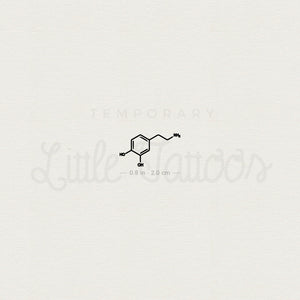 Small Dopamine Chemical Structure Temporary Tattoo - Set of 3