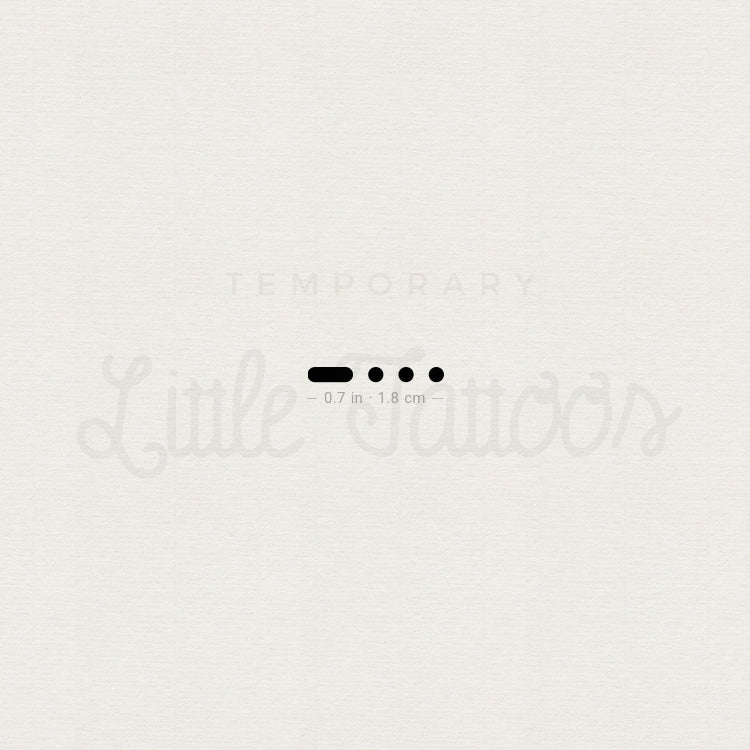 Morse Code B Temporary Tattoo - Set of 3