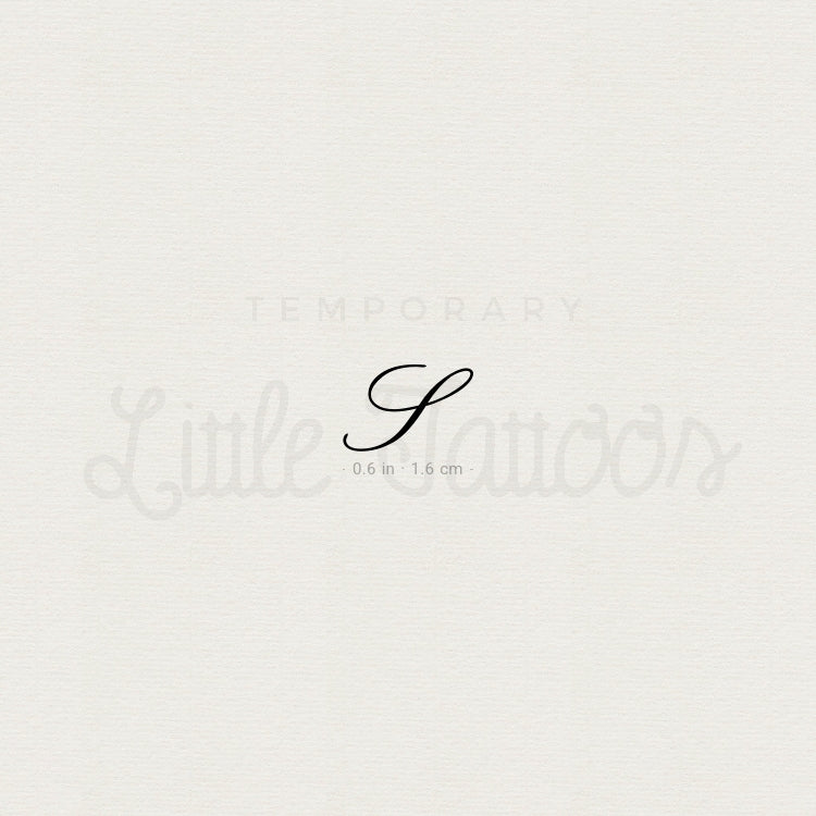 Letter S Script Temporary Tattoo - Set of 3