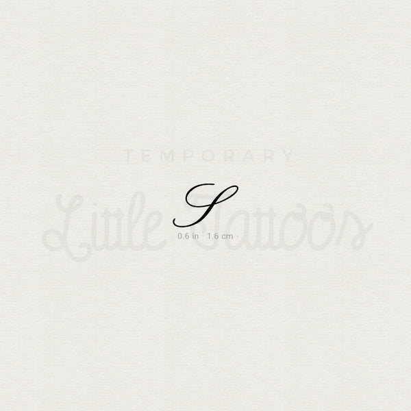 Letter S Script Temporary Tattoo - Set of 3