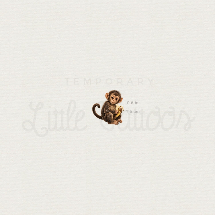 Baby Chimpanzee Temporary Tattoo - Set of 3
