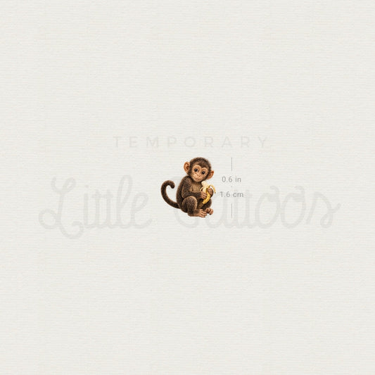 Baby Chimpanzee Temporary Tattoo - Set of 3