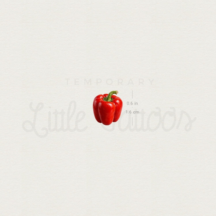 Bell Pepper Temporary Tattoo - Set of 3
