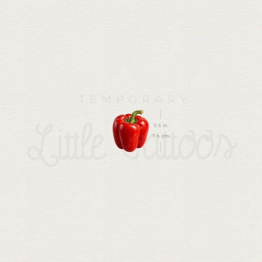 Bell Pepper Temporary Tattoo - Set of 3