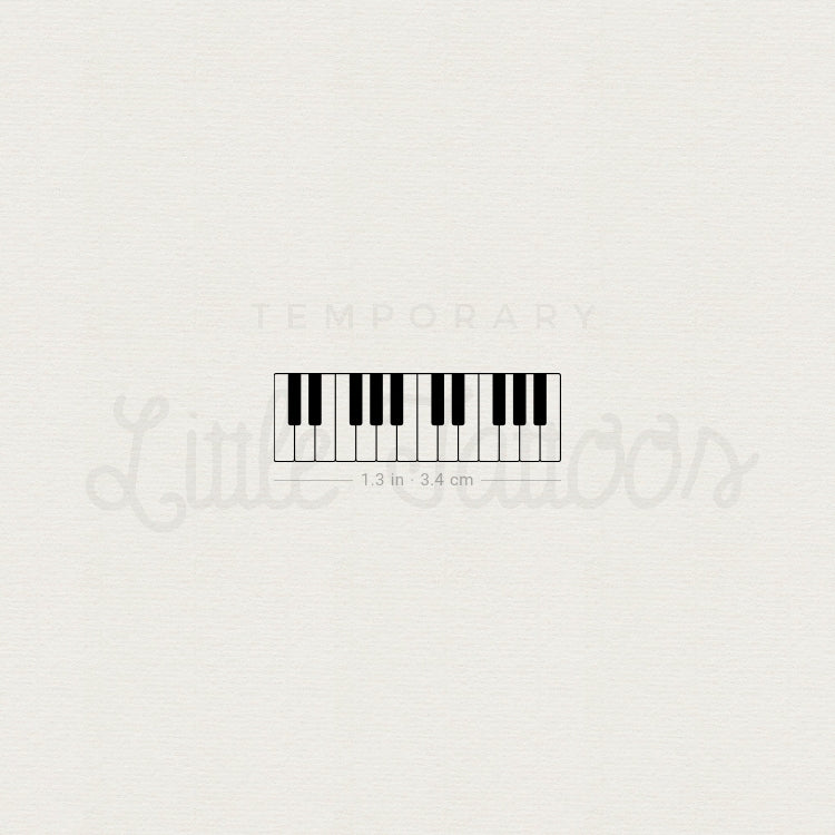 Piano Keys Temporary Tattoo - Set of 3