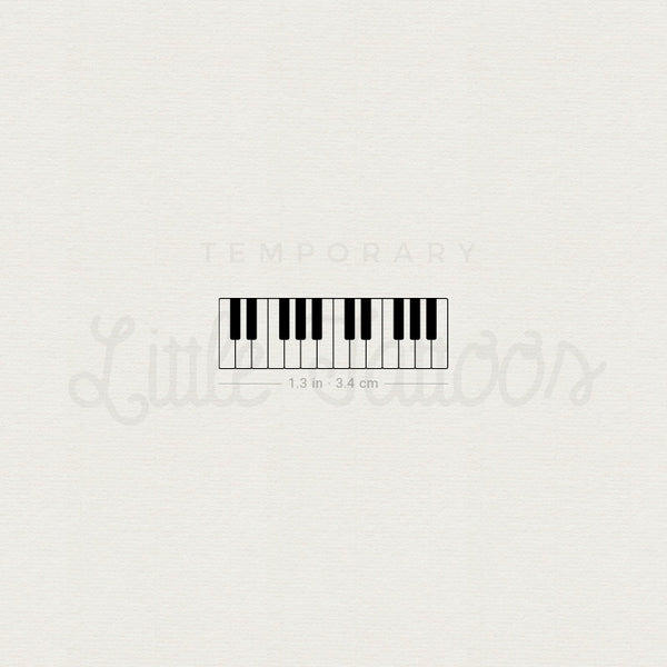 Piano Keys Temporary Tattoo - Set of 3