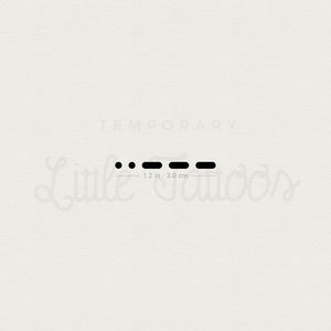 Morse Code 2 Temporary Tattoo - Set of 3