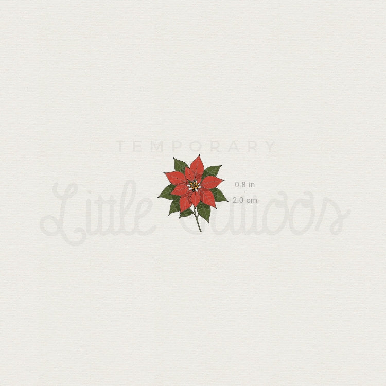 Tatuaje temporal de flor de Pascua - Juego de 3
