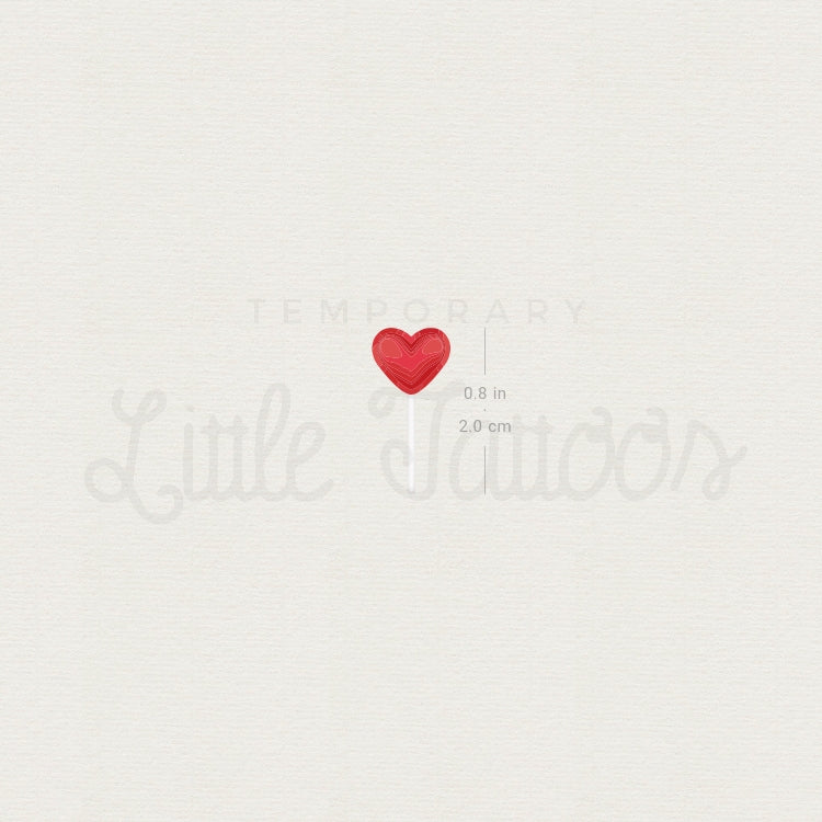 Heart Lollipop Temporary Tattoo - Set of 3