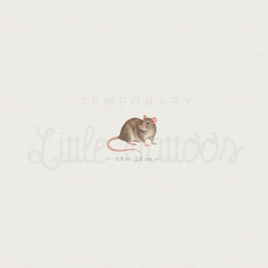 Watercolor Rat Temporary Tattoo - Set of 3