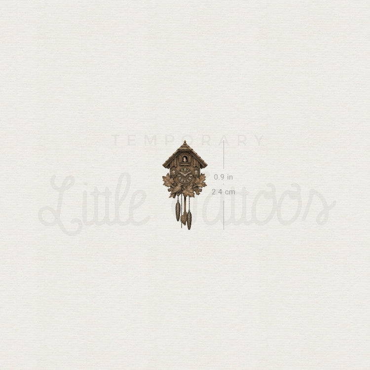 Cuckoo Clock Temporary Tattoo - Set of 3