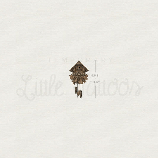 Cuckoo Clock Temporary Tattoo - Set of 3