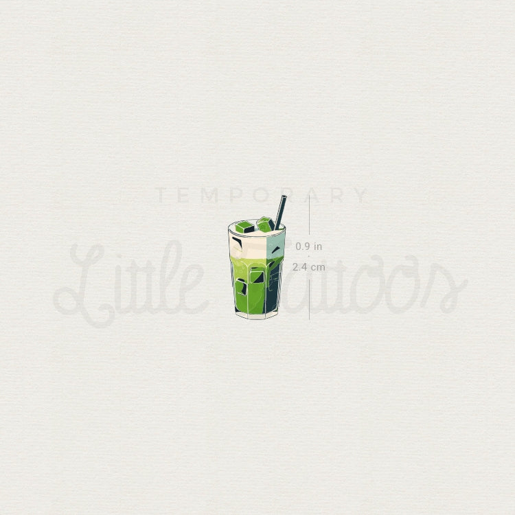 Matcha Latte Temporary Tattoo - Set of 3