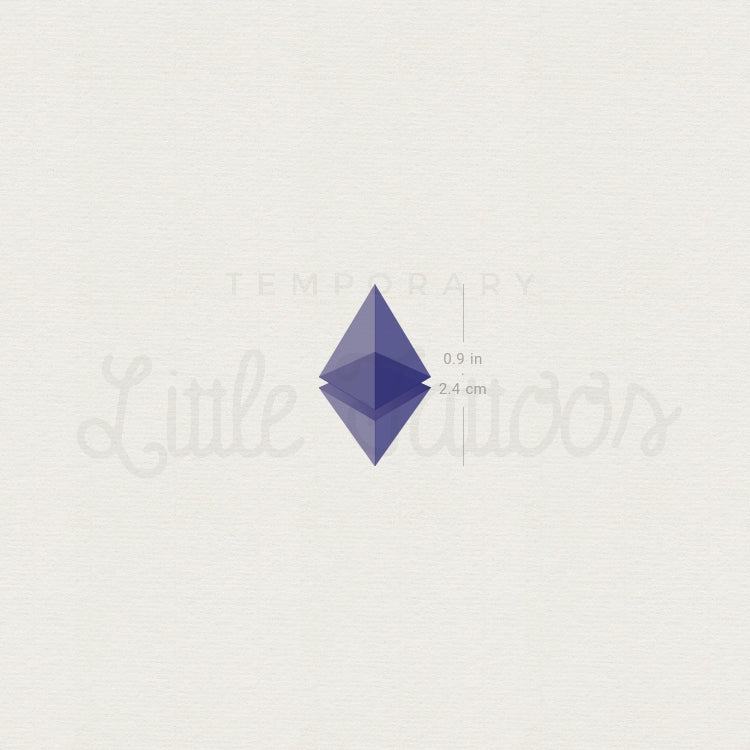 Translucent Ethereum Logo Temporary Tattoo - Set of 3