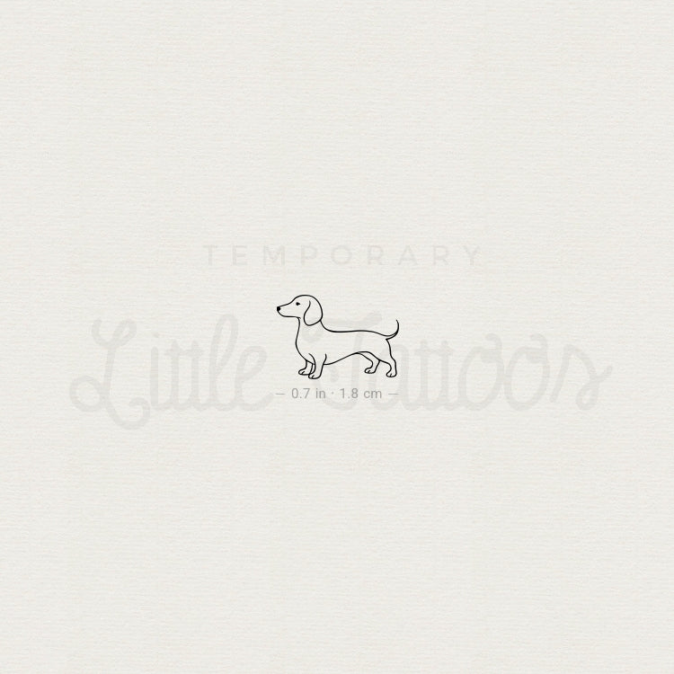 Sausage Dog Temporary Tattoo - Set of 3