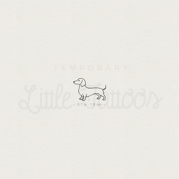 Sausage Dog Temporary Tattoo - Set of 3